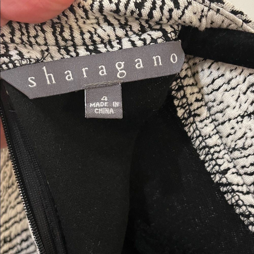 Sharagano Black & Cream Woven Textured Jacket